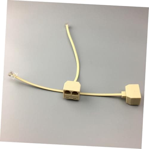 jojofuny 5 Pcs Rj11 Socket Splitter Telephone Plug Adapter Beige Plastic — view 4