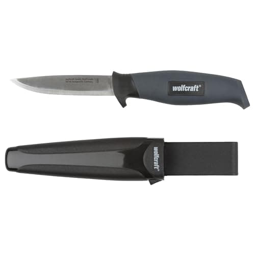 Wolfcraft Outdoor Camping Knife - 95 mm Stainless Steel Fixed Blade