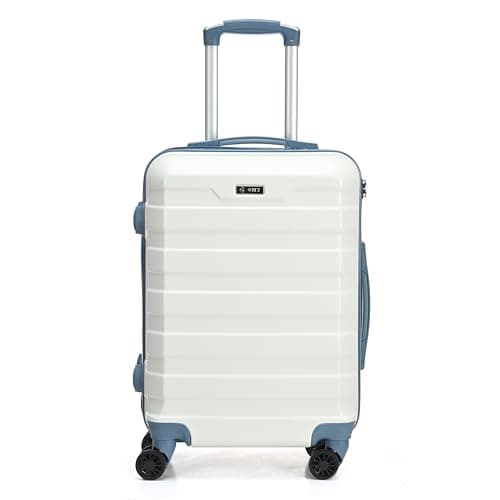 CMY Suitcase Medium Size Hard Shell Lightweight 4 Dual Spinner Wheels Trolley Luggage Suitcase Medium 24" Hold Check in Luggage TSA Combination Lock (White) — view 2