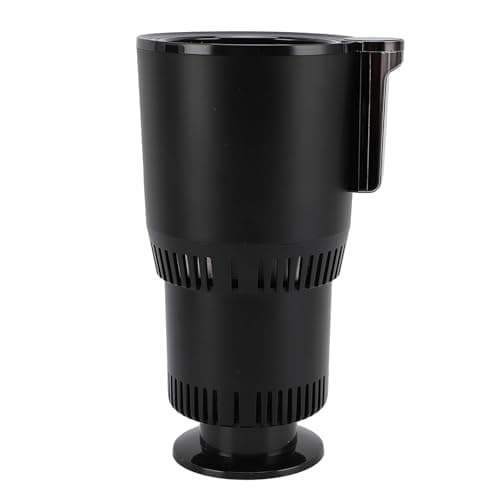 Alomejor Car Drink Cooler Warmer LCD Screen Display Temperature Car Cup Cooler Heater for Road Trip Aluminum (Black)