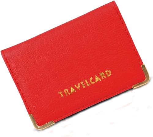 ORCHIDS Unisex Travel Bus Pass Holder – Slim ID, Credit Card & Ticket Wallet Cover Case (RED) — view 2
