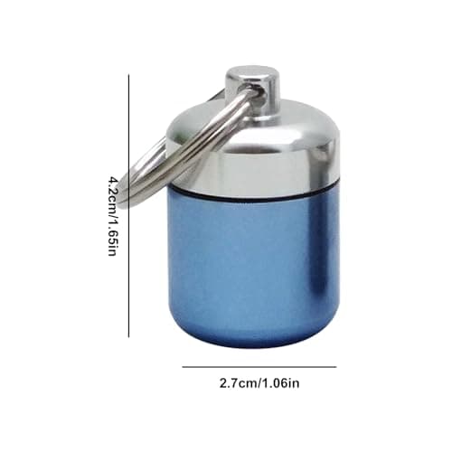 Mini Aluminum Storage Container - 4.2x2.7 Cm Keyring Pill Holder, Space Saving Organizer, Lightweight Pocket Sealable, Durable Colorful Travel Accessory Case | Jewelry Earplug Hiking Daily Use — view 5