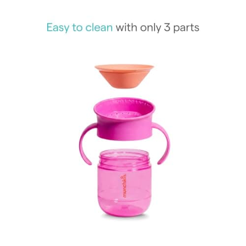 Munchkin Miracle 360 Baby Cup |2-Pack | 6m+ | 207ml | Purple/Coral — view 5