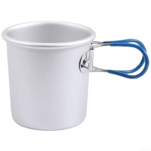 Aluminum Alloy Folding Cup, For Camping Hiking, Light 150ml Collapsible Travel Mug With Silicone Handle, For Outdoor Picnic Coffee Tea(Blue)