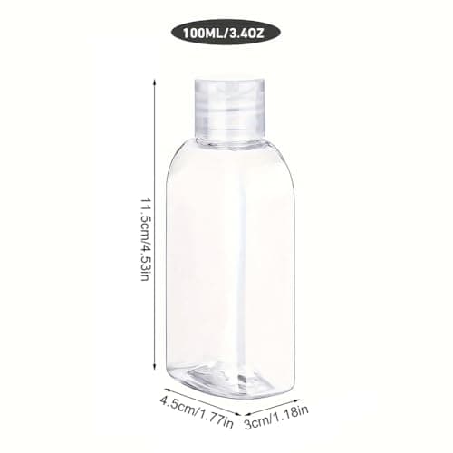 Plomveriq 6Pcs Travel Bottles for Toiletries with Labels, 100ml Reusable Leakproof Travel Size Containers with Flip Cap, Portable Clear Bottles for Toiletries, Soap, Shampoo, and Conditioner — view 2