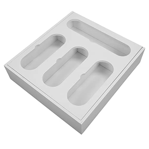 YUMILI Food Storage Bag Container - Bamboo Polished Finish Drawer Design Food Bag Storage Box, Vacuum Food Bags Storage Box for Kitchen Home, Bamboo/White(White) — view 6