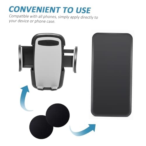 SEWACC 20pcs Self-adhesive Metal Plates Black Phone Magnet Stickers for Car Phone Mounts Strong Adhesive Lightweight Metal for Tablets and Mobile Devices — view 4