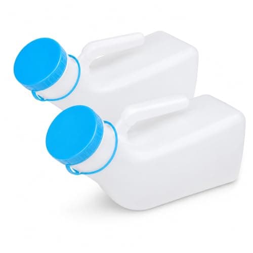 Urinal Bottles for Men 2 Pack – 1000ml Pee Bottle with Glow in The Dark Lid