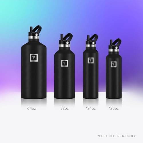 IRON °FLASK Insulated Water Bottle with Straw Lid Narrow - 710ml Cold 24hrs & Hot 12hrs Drinks Double-Walled Stainless Steel Metal Leakproof Travel Sports Gym Camping & Hiking Hydration Flask — view 5