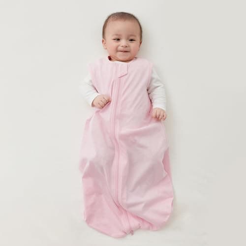 Duomiaomiao Baby Sleeping Bag 0.5 TOG Summer Sleeping Bag, 100% Cotton Baby Sleep Sack 18-36 Months Unseix Baby Wearable Blanket for Infant Newborn Toddler, Pink — view 2