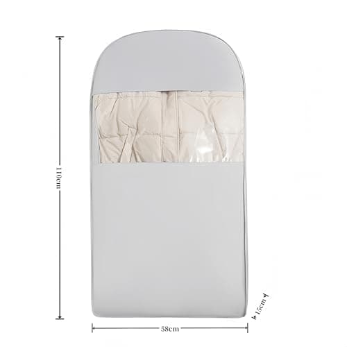 Science Compression Zipper Hanging Garment Bag（Large） - Waterproof Dustproof Moth Proof Storage Organizer for Winter Coats & Down Jackets, Save Space for Travel & Home（Gray） — view 2