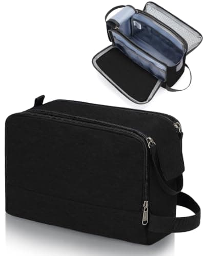 WANDF Waterproof Nylon Travel Toiletry Bag, Lightweight Portable Wash Bag Dopp Kit, Multifunctional Cosmetic Organizer Bag for Men & Women
