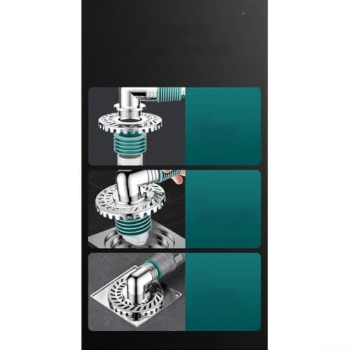 ABS Floor Drain Connector with Odour Seal for Washing Machine Dual Drainage - Silicone Sealer Drainer Pipe Adapter Fits 20-32mm Hoses Teal(Direct Entry) — view 6