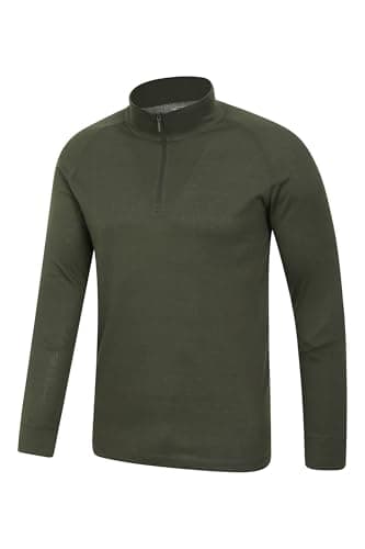 Mountain Warehouse Talus Mens Thermal Zip Neck Top Khaki (Z L — view 6