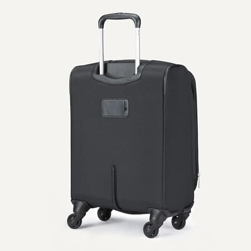 Amazon Basics Luggage, 21" Medium Carry-On Softside Suitcase with Wheels, with Four 360-Degree Multi-Directional Spinner Wheels, Expandable Space, Zippered Pocket and Straps, Telescopic Handle, Black — view 6