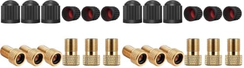 WOLMIK Bicycle Valve Adapter - 12 Pack Brass Presta Valve Adaptor, Convert Presta to Schrader for Bikes and Cars, Inflate Tire Using Standard Pump or Air Compressor