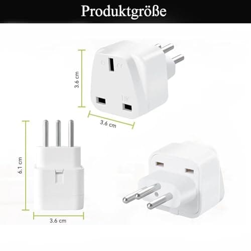 UK to Swiss Plug Adapter, 2 Pack Switzerland Plug Adapter, Grounded Swiss Plug, Travel Adapter for Switzerland, Jordan, Liechtenstein, Madagascar, Rwanda and More, Type J, White — view 2