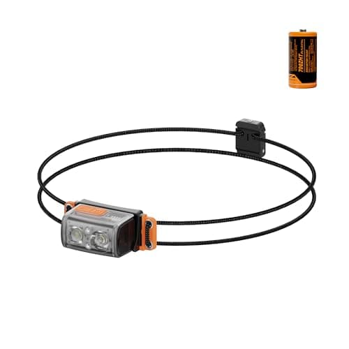 FLEXTAILGEAR Tiny Helio Head Torch Rechargeable, 600lm LED Headlamp, 6 Lighting Modes with Red Light, IP67, Swappable Battery, Spotlight & Floodlight Combo Headlight for Cycling, Running and Camping