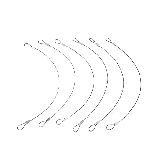GRIRIW 6pcs 20cm Action Camera Steel Tethers with Colorful Coated Stainless Steel Cable Lanyards for Hanging and Safety Use, Compatible with Gopro and Other Camera Accessories