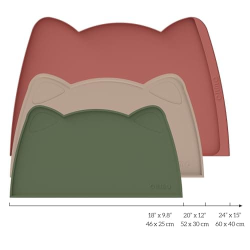 OHMO Silicone Cat Food Mat for Food&Water Bowls, 46x25cm, Camo Green — view 2