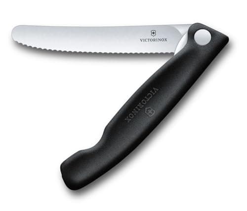 Victorinox Swiss Army Knife Foldable Picnic Knife Serrated Edge Black — view 4