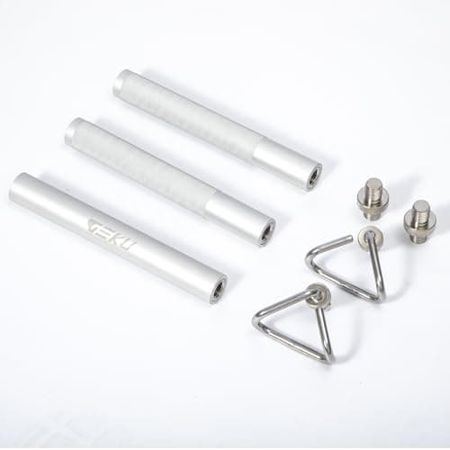 Geku Fit Aluminum Resistance Band Bar - 3-Section Detachable Heavy Duty Workout Bar for Resistance Band Exercises, Strength Training, Home Gym
