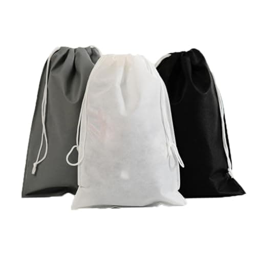12pcs Black Nonwoven Fabric Drawstring Storage Bags 40x30cm — view 3