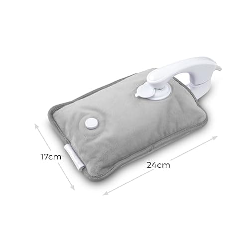 Carmen Rechargeable Hot Water Bottle, Soft Touch Fleece Cover, Hand Warmer, Automatic Temperature Control, Grey, H x 17cm W x 24cm, C85043GRY — view 6