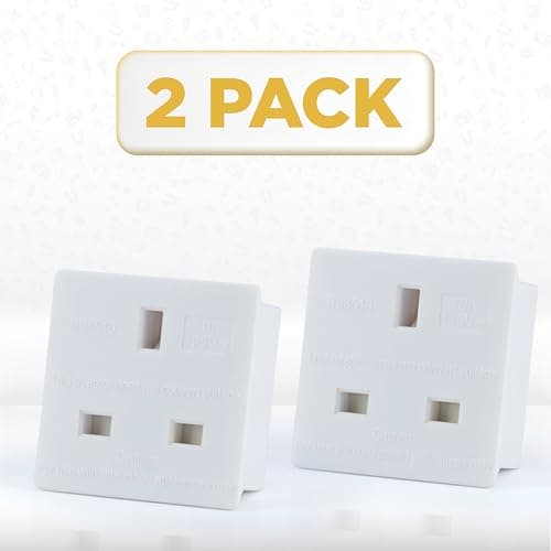 UK to US Adapter England American Socket 3 Pin to 13 Amp Plug Type G to Type A B travel adaptor 10 amp - pack of 2 — view 5