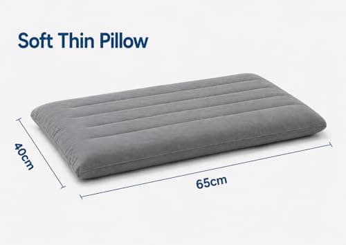 Dovishire Ultra Thin Low Loft Pillow for Sleeping – 2cm (0.79") Slim Low Profile Pillow for Stomach Sleepers and Back Sleepers, Soft Breathable Neck Support Cushion for Travel, Camping & Home, Gray — view 2