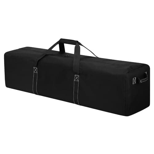 180L Large Duffle Bag for Travel Camping - 52 Inch Large Holdall Duffel Bag, Sport Equipment Storage Bag with 2 Sides Handles 132x36x36cm-Black