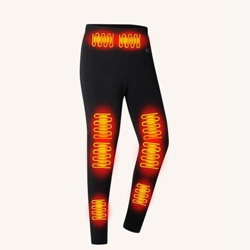 Heated Leggings with Multi-Zone Heating USB Rechargeable Electric Thermal Pants Lightweight Washable Base Layer for Men & Women Cold Activities Black — view 6