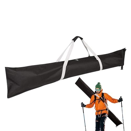 Fabixoin Ski Bag 185cm, Ski Carrier Bag, Waterproof Snowboard Organizer Bag with Handle, Ski Storage Bag Men Women, Heavy Duty Padded Ski Bags for Air Travel, Protective Ski Bag for Skiing Travel