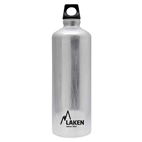 Laken Futura Water Bottle with Narrow Mouth, Single Wall Lightweight Aluminum BPA, Leak-Proof Screw Cap, 1 Litre, Aluminum