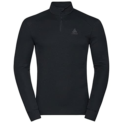 Odlo Men Functional Long-Sleeve Shirt with Zipper Active Warm ECO, Black, L