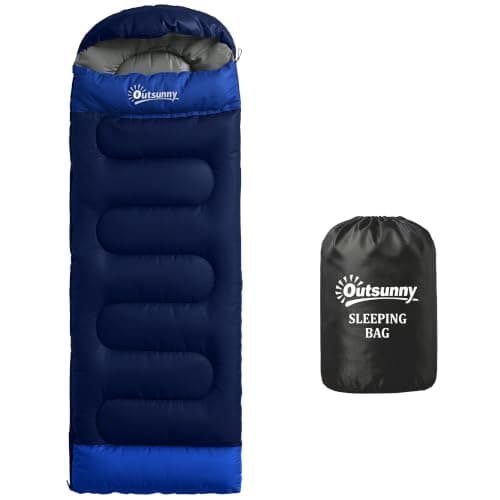 Outsunny Sleeping Bag for Adults Compact Sleeping Bag 3 Seasons Navy Blue