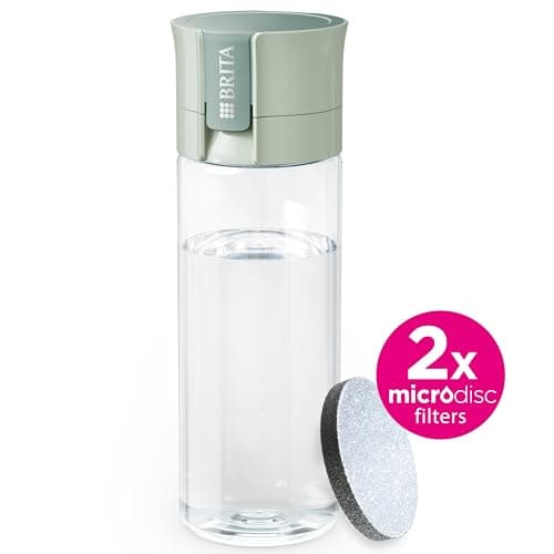 BRITA Model Vital Water Filter Bottle Light Green (600 ml) Including 2 MicroDisc Filters - Practical Water Bottle with Water Filter for Travel, Filters Chlorine & Bacteria When Drinking/Dishwasher — view 2