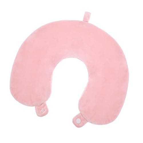 Bremorou Neck Pillow Covers with Zipper, Pillow Covers, U Shaped Neck Pillows Cover, Soft And Smooth Necks Case, Washable Travel Pillows Case, Airplane Replacement Cover, No Filler(Pink)