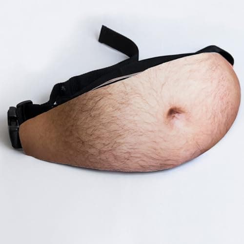 Funny Belly Fanny Pack Men Realistic Fake Belly Waist Bag Gifts — view 2