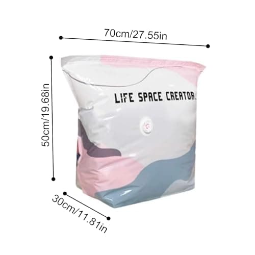 Vacuum Storage Bags, Vacuum Pack Bags for Clothes, No Pump Needed Space Saver Bags for Duvets, Bedding and Blankets, Reusable Compression Storage Bags for Home Organisation (70x50x30cm, 3PCS) — view 2