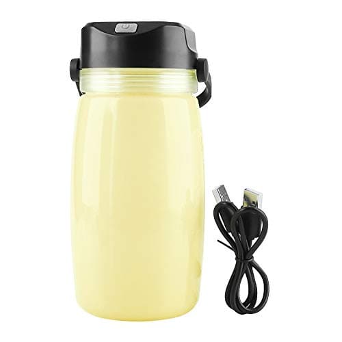 NinGYiYan Solar Charger Water Bottle, Power Bank, LED Lamp, 600ml Large Capacity, Adjustable Light, USB Interface for Outdoor Activities (Yellow)