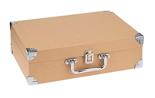 Glorex 6 2027 245 Travel Suitcase Made from Sustainable FSC Certified Cardboard Approx. 35.5 x 25 x 10 cm Papier Mache for Sticking, Painting, Decopatch or Napkin Technique, Natural Brown