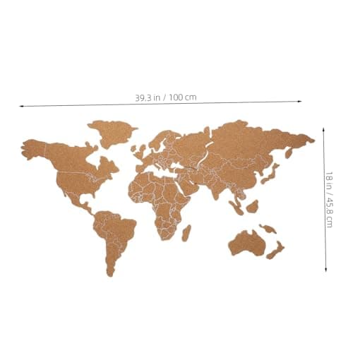STOBOK Self-Adhesive Cork Board World Map Wall Art Decoration Pin Board for Home Travel Office Wall Decor — view 2