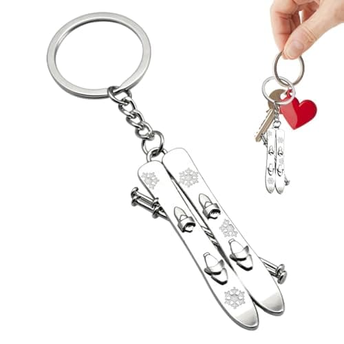 Ski Charm Keychain Cool Metal Keyring — view 6