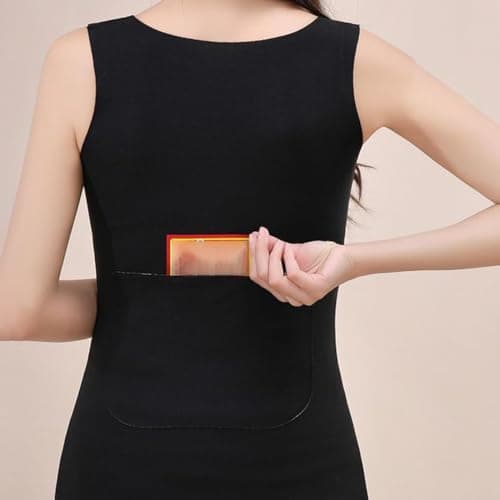 Women's Heated Fleece Vest, Thickened Thermal Base Layer with Electric Warmth for Winter Outdoor Activities, Soft Pure Color Sleeveless Jacket for Daily Wear(L Black) — view 2