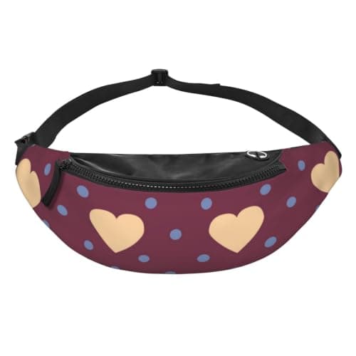 Meymuise Waist Bag, Polka Dot and Heart Maroon — view 2