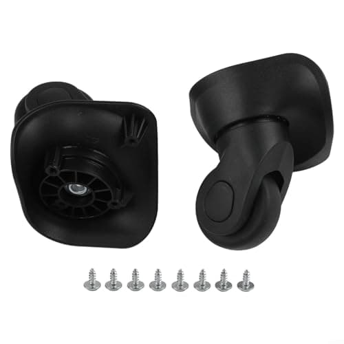 2 Pack High Strength Quiet Plastic Rolling Caster Wheels S & L Sizes Spare Repair Parts For Travel Suitcase Luggage Trolleys(Black S)