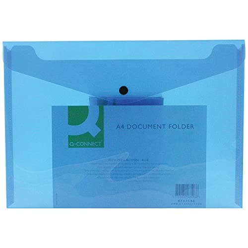Q-Connect Polypropylene A4 Document Folder - Blue, Pack of 12 — view 2