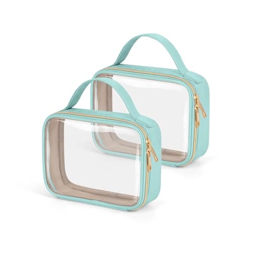Clear Toiletry Bag - 2 Pack TSA Approved Clear Makeup Bags for Travel