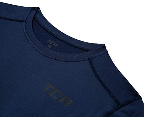 TCA Men's SuperThermal Compression Base Layer Top Long Sleeve Thermal Under Shirt - Navy Eclipse, S — view 3